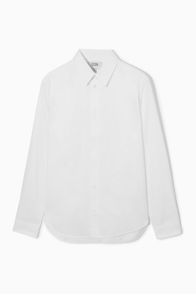 Vestido COS Plisado-Placket Hombre Blancas España Rebajas 825YMVDUA