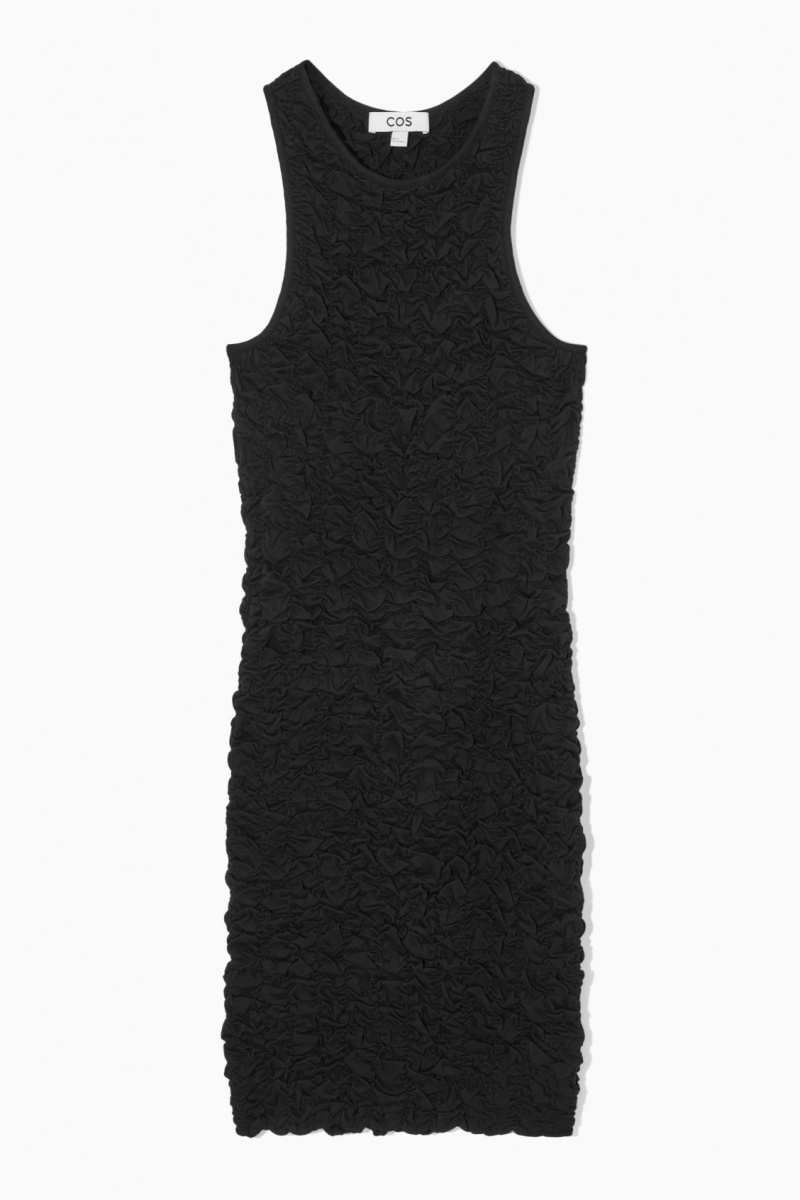 Vestido COS Smocked Tank Mujer Negras España Rebajas 362QPTNHI